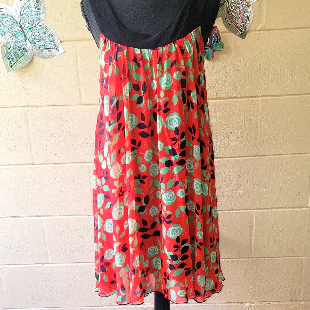 FLORAL CHIFFON MINI DRESS